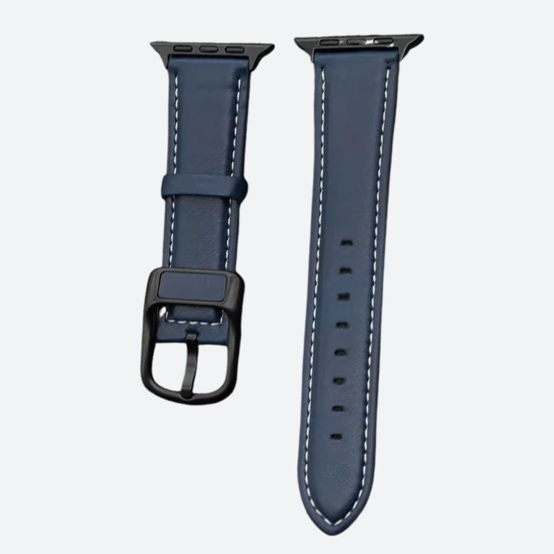Bracelet Montre Connectée Cuir Cousu au Style Raffiné