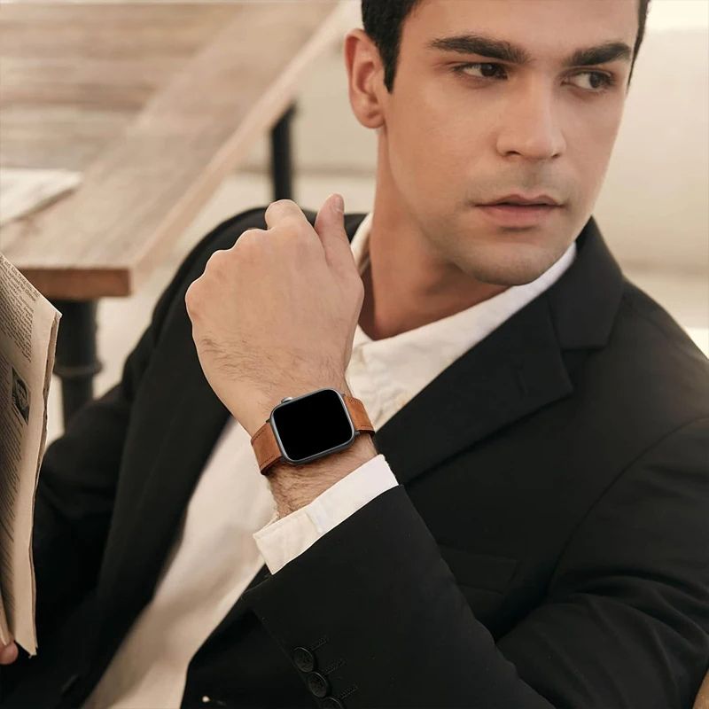 Bracelet Montre Connectée Cuir et Silicone