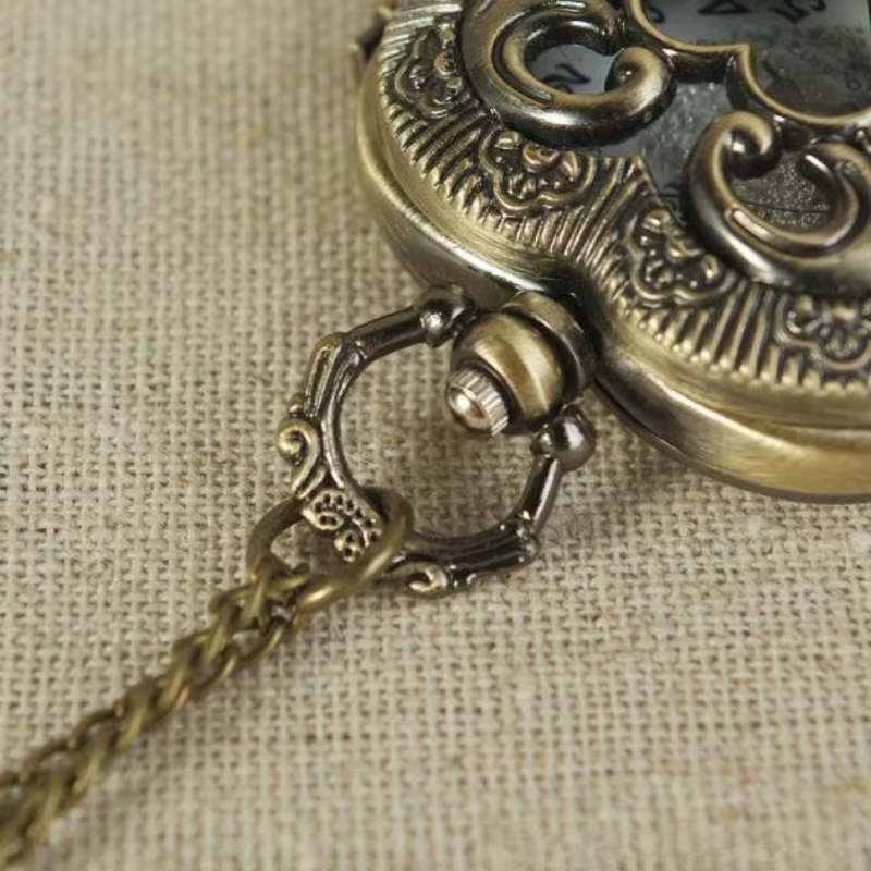 Montre à Gousset Femme Cœur Bronze Vintage Pendentif