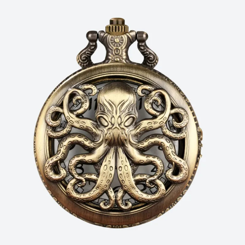 Montre à Gousset Homme Steampunk Kraken en Relief