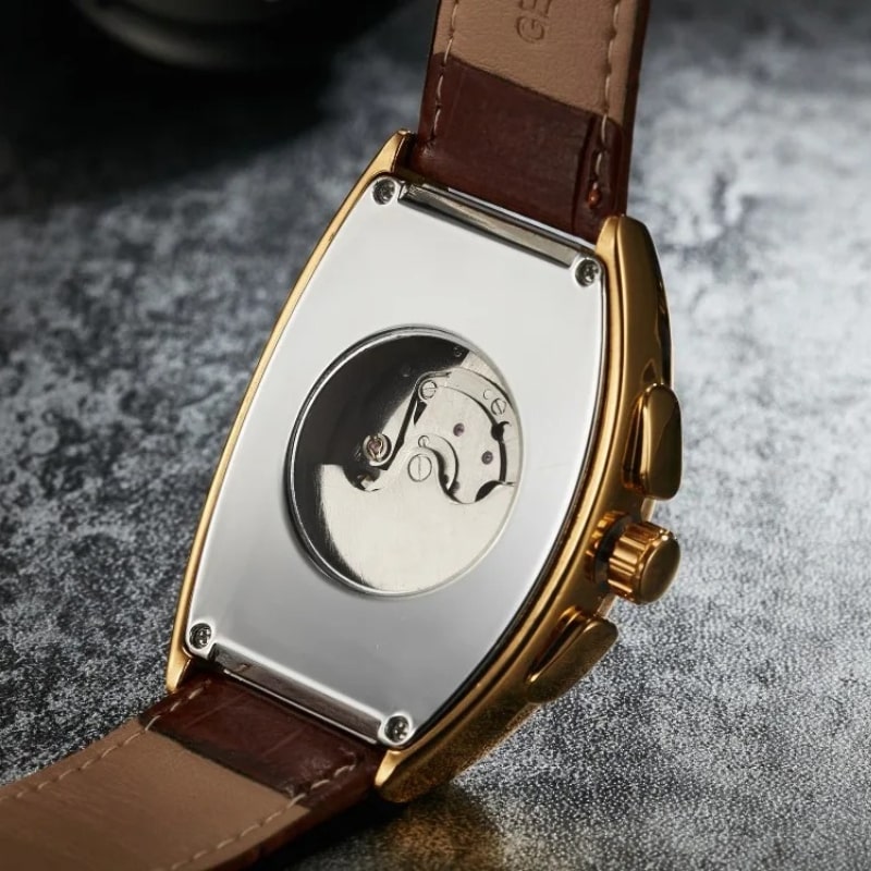 Montre Automatique Femme Cadran Squelette Phases Lunaires