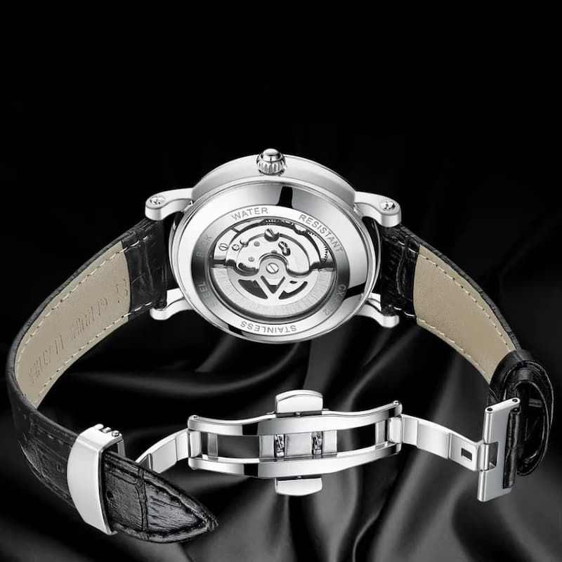 Montre Automatique Homme Phase de Lune Cadran Lumineux