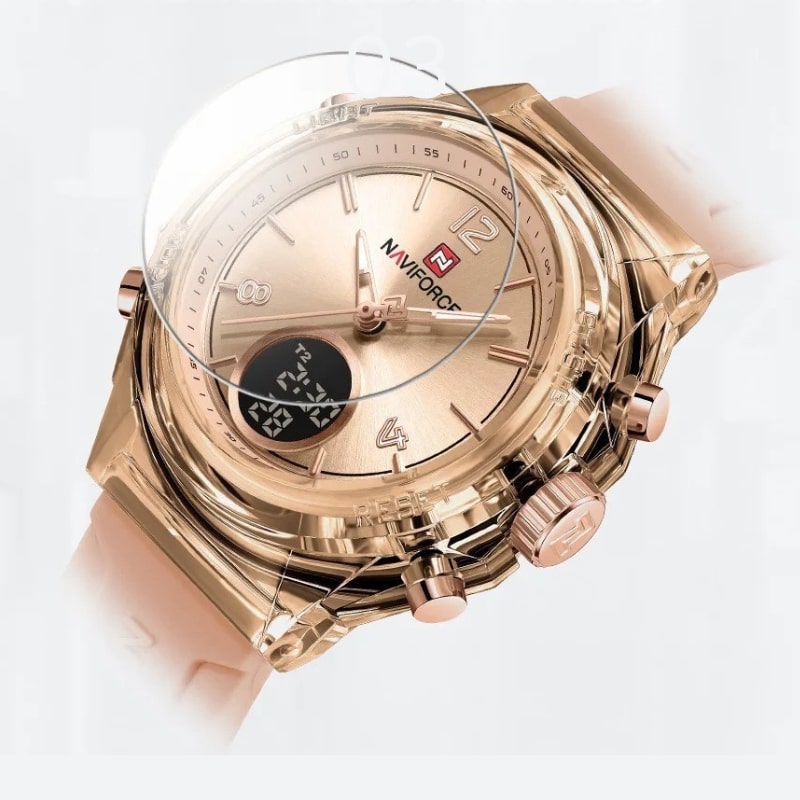 Montre Chronographe Femme Rose Doré Cadran Digital