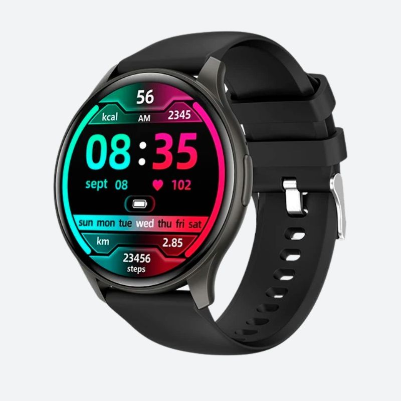 Montre Connectée Femme Écran AMOLED et Bracelet Silicone