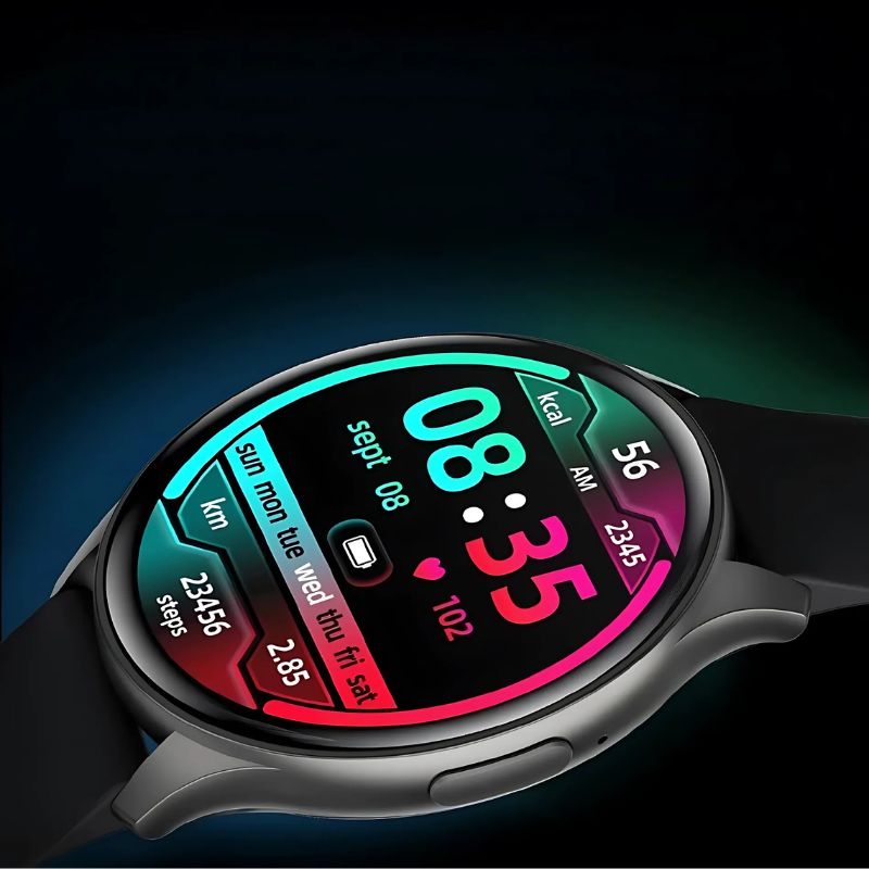 Montre Connectée Femme Écran AMOLED et Bracelet Silicone