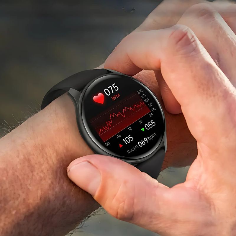 Montre Connectée Femme Écran AMOLED et Bracelet Silicone