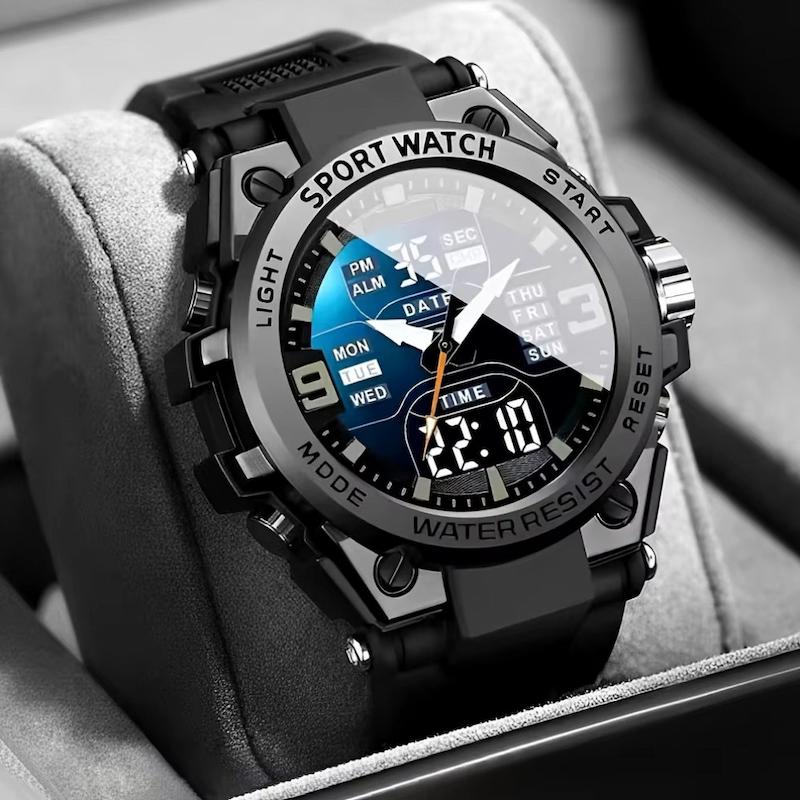Montre digitale analogique sport homme 53 mm