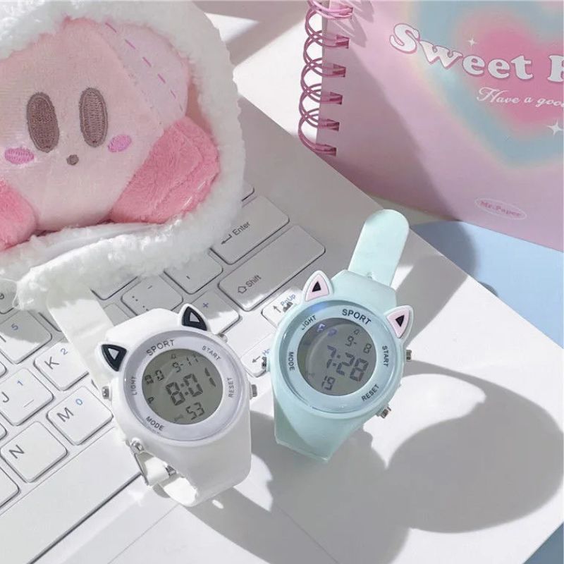 Montre Digitale Enfant Chat avec Bracelet Licorne