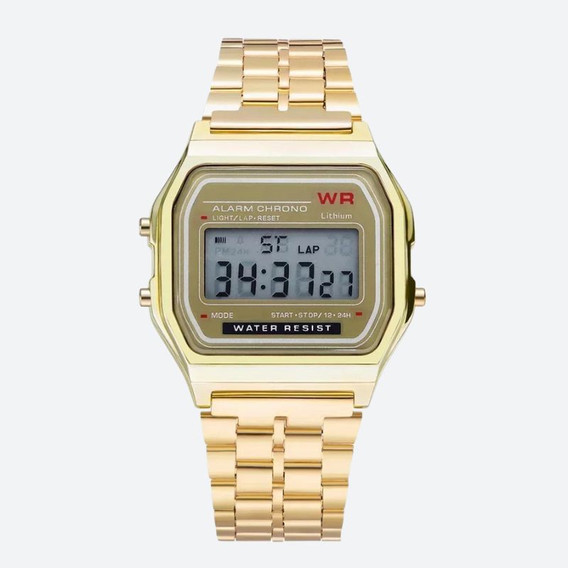 Montre Digitale Femme au Bracelet Métal Finition Brillante