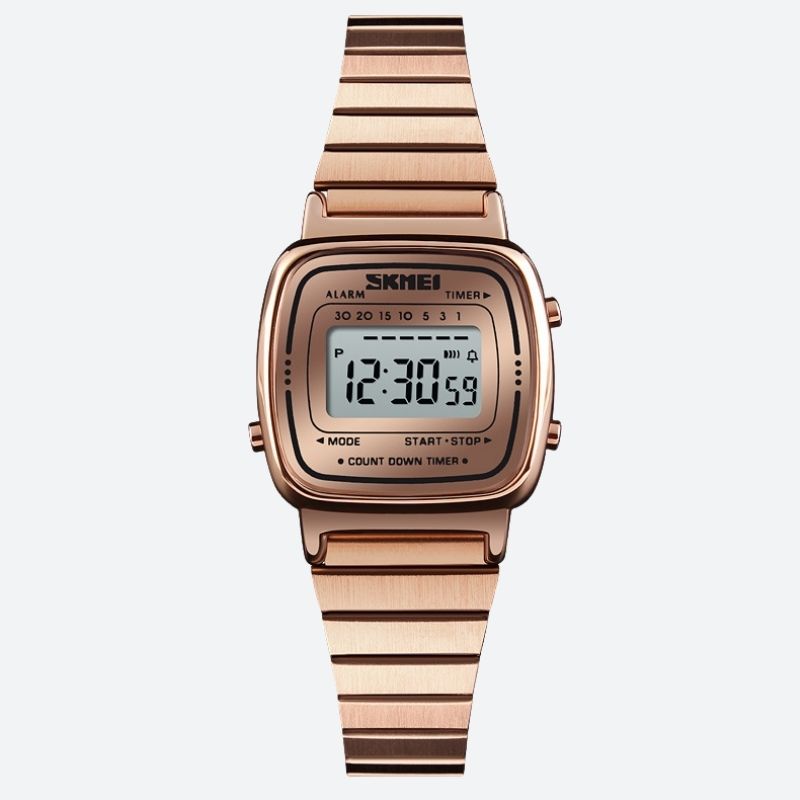 Montre Digitale Femme au Design Carré Rétro