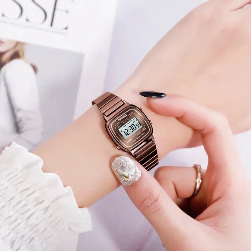 Montre Digitale Femme Design Or Rose et Lecture Instantanée