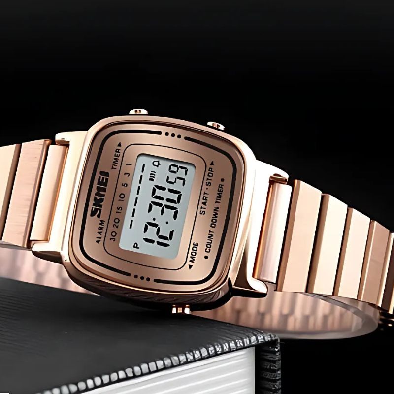 Montre Digitale Femme Design Or Rose et Lecture Instantanée