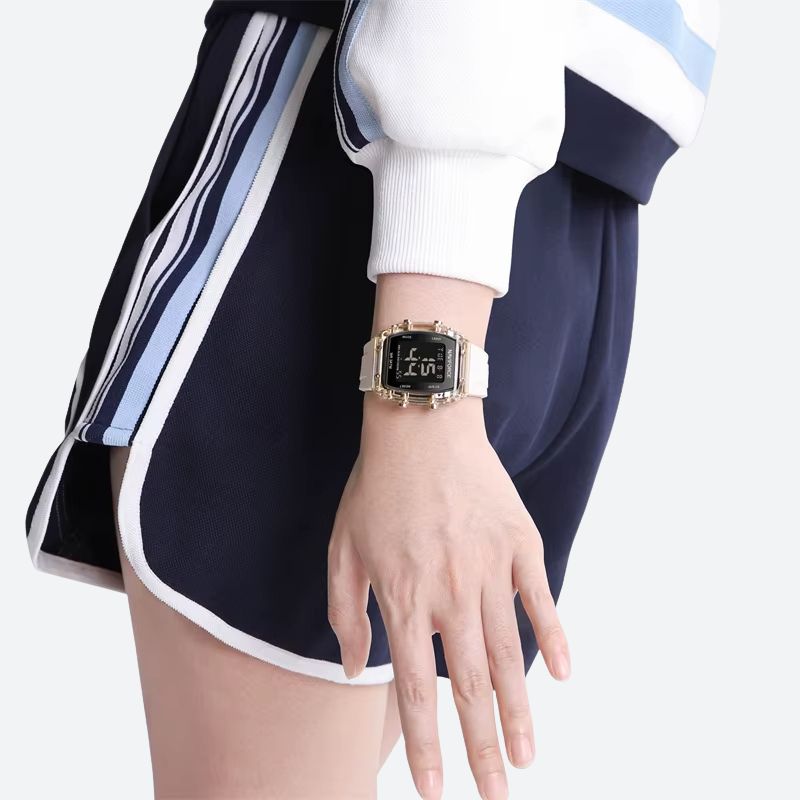 Montre digitale femme Tonneau Étanchéité 30m