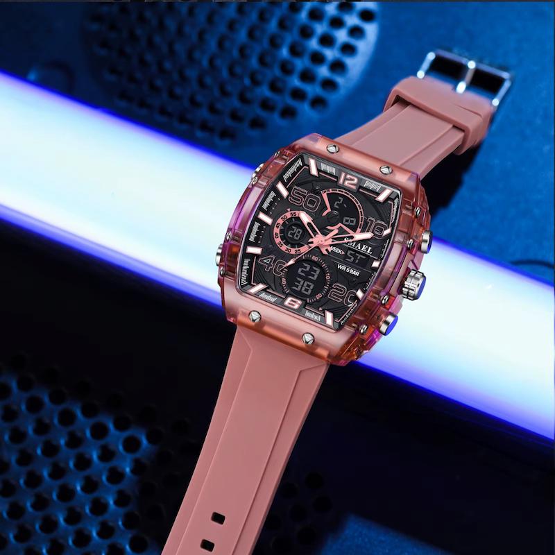 Montre Digitale Homme Sport Analogique-Numérique avec Chronographe