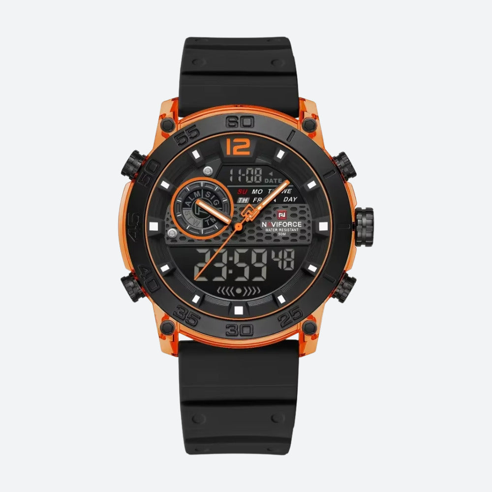 Montre Digitale pour Homme, Double Affichage, Chronographe