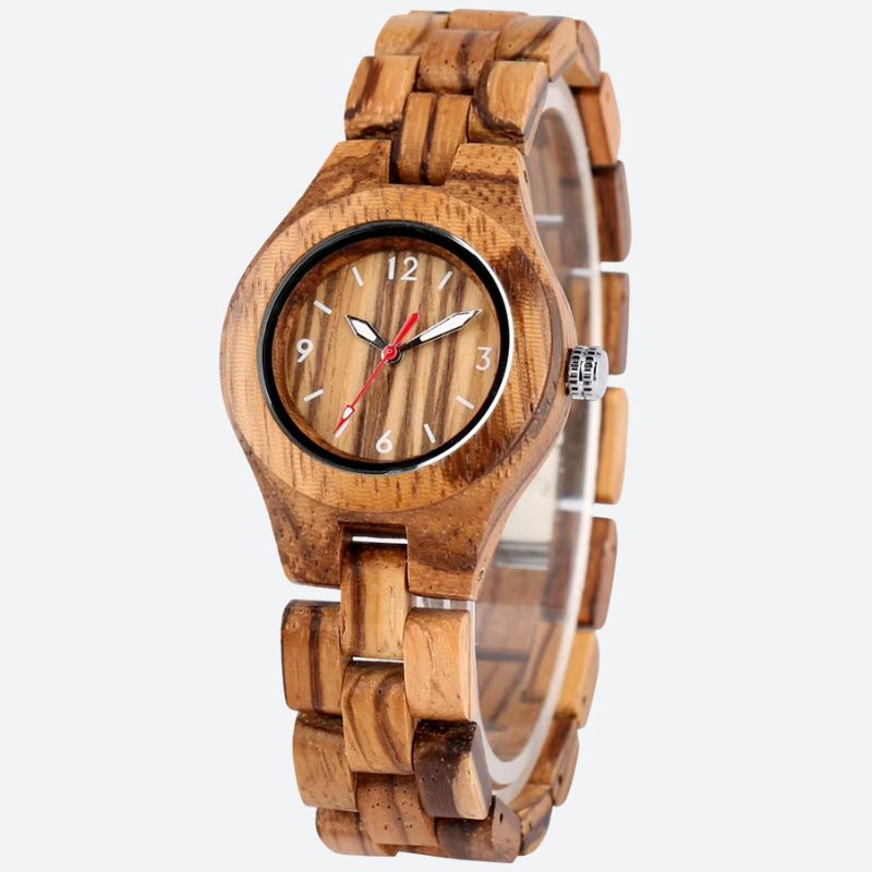 Montre en Bois Femme Bambou Naturel Minimaliste