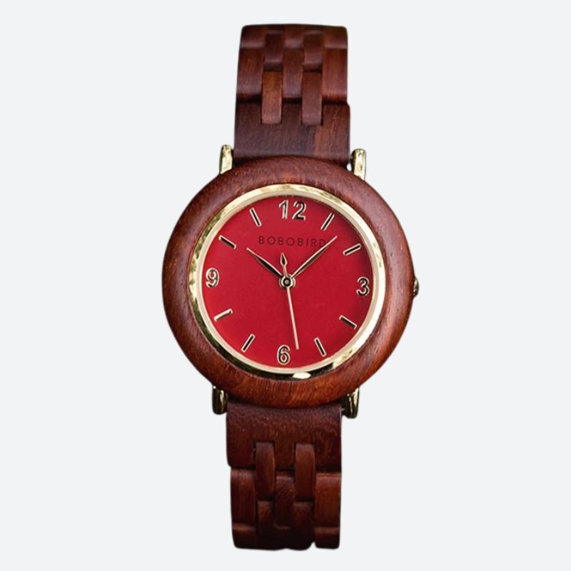 Montre en Bois Femme Cadran Épuré Coloris Naturels