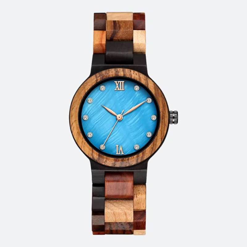 Montre en Bois Femme Patchwork de Bois Chic