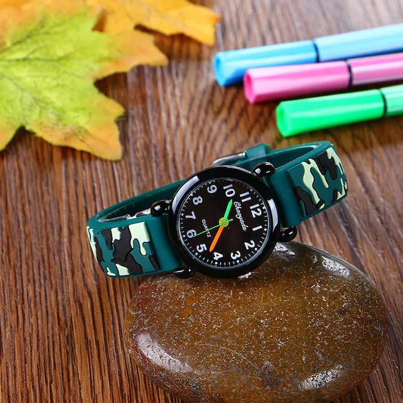 Montre Enfant 3 ans, Camouflage Quartz