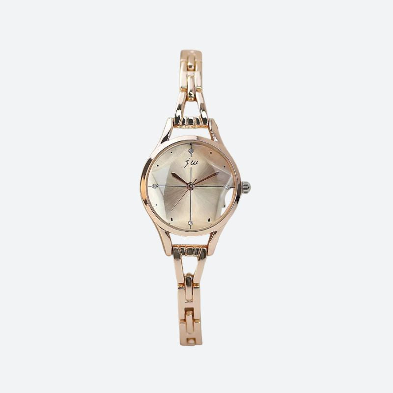 Montre Femme Élégante Quartz Cadran Épuré et Bracelet Maillons