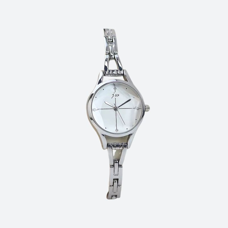 Montre Femme Élégante Quartz Cadran Épuré et Bracelet Maillons