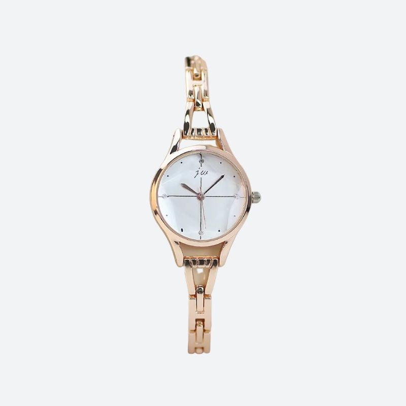 Montre Femme Élégante Quartz Cadran Épuré et Bracelet Maillons