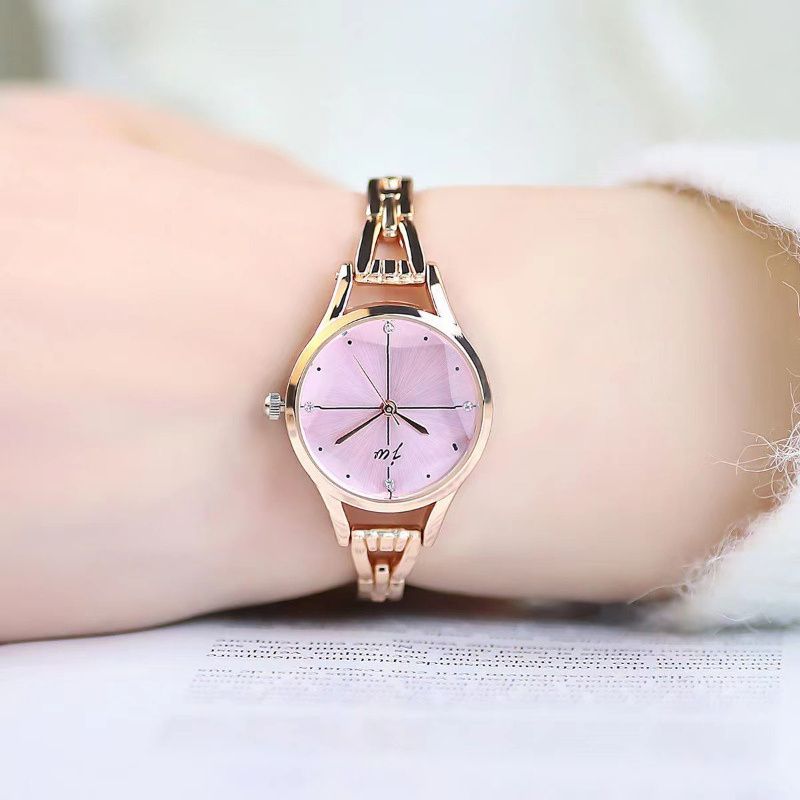 Montre Femme Élégante Quartz Cadran Épuré et Bracelet Maillons