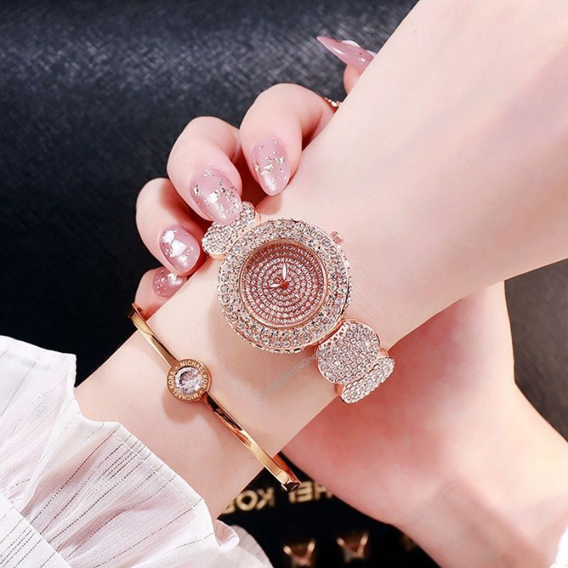 Montre Femme Quartz Entièrement En Strass