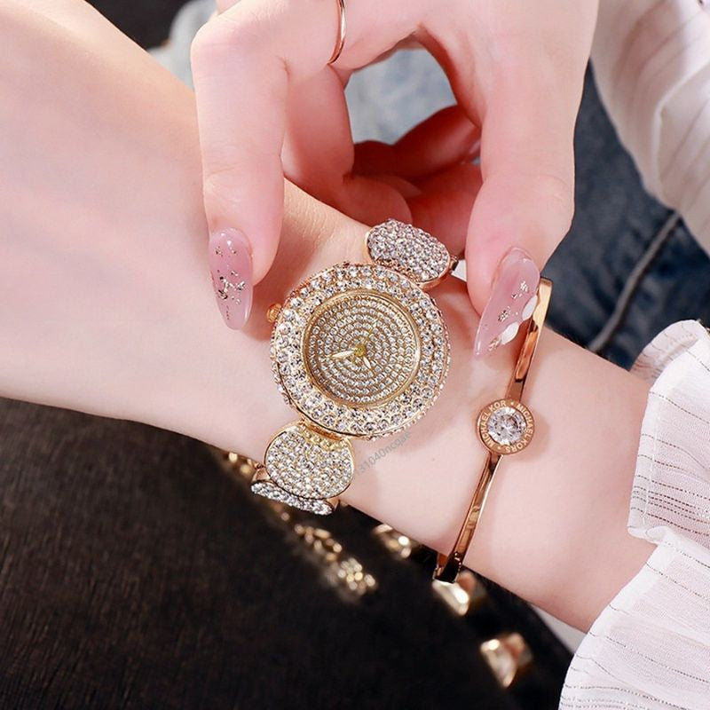 Montre Femme Quartz Entièrement En Strass