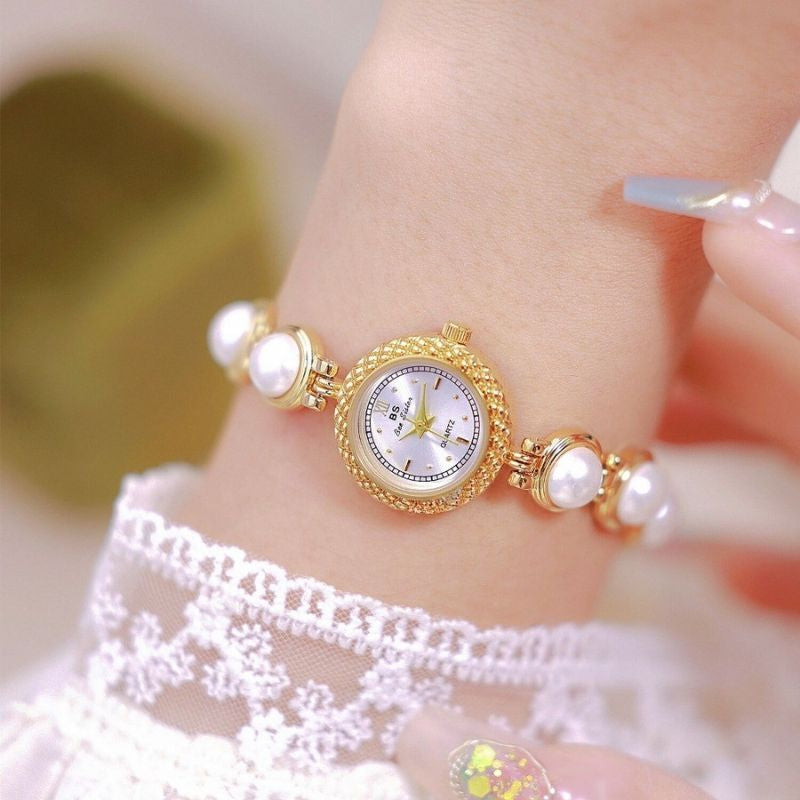 Montre Femme Quartz Perle Médiévale, Élégante