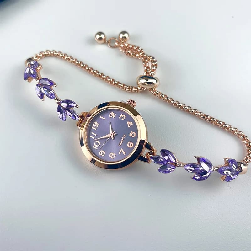 Montre Femme Ronde Strass Élégante
