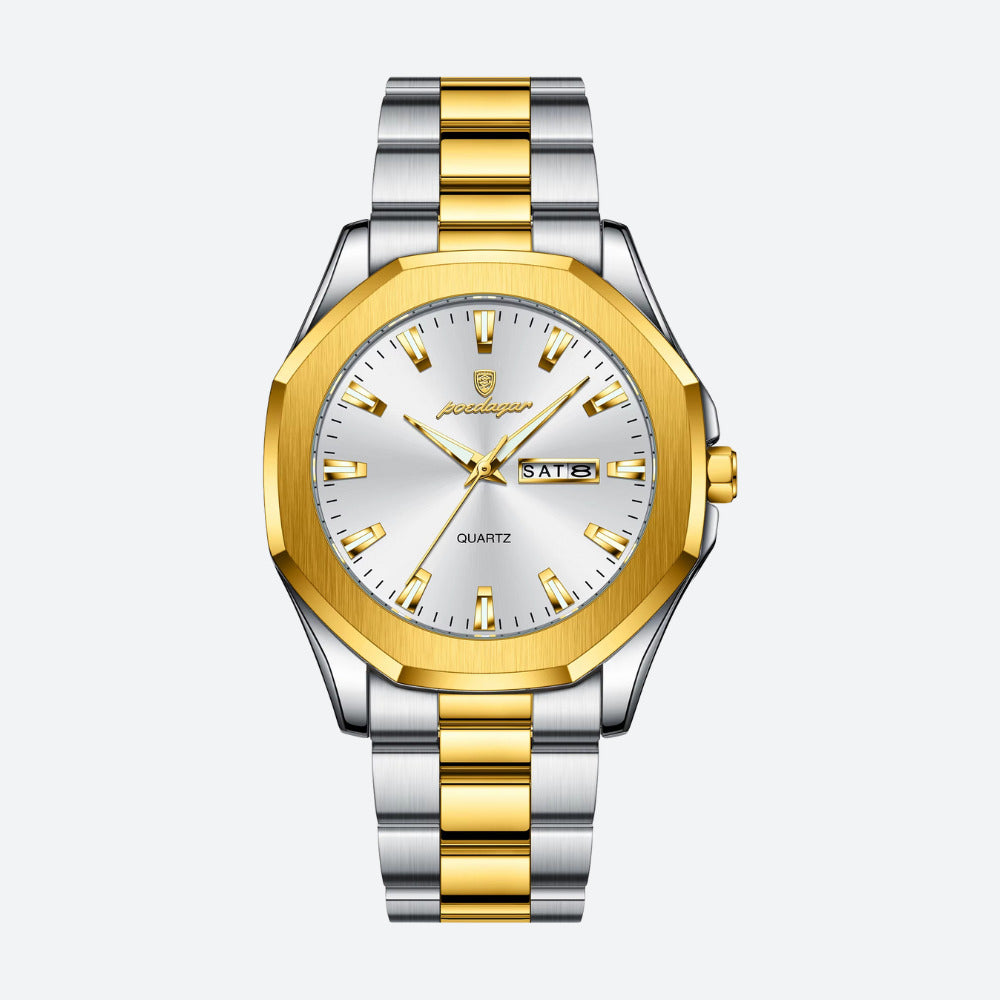 Montre Homme Acier Bicolore Quartz, Jour/Date