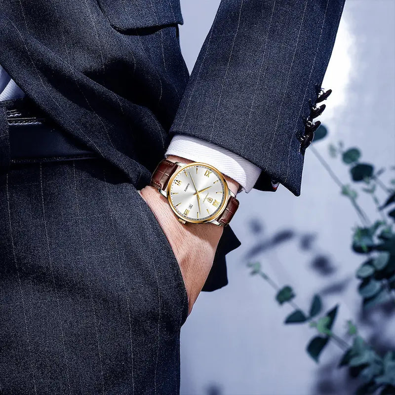 Montre homme cuir étanche quartz