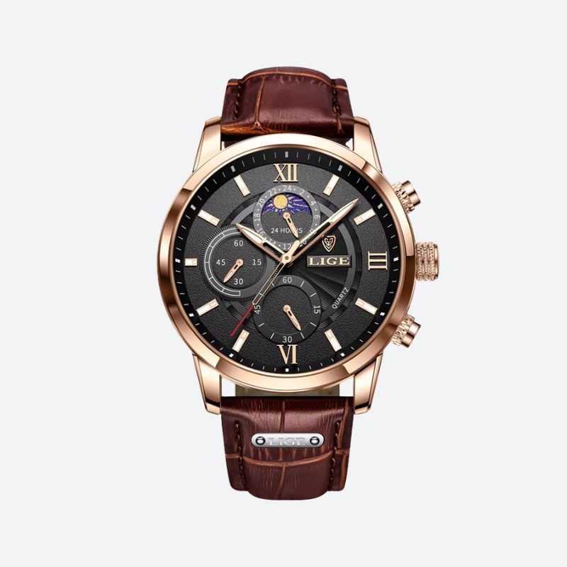 Montre homme cuir quartz étanche
