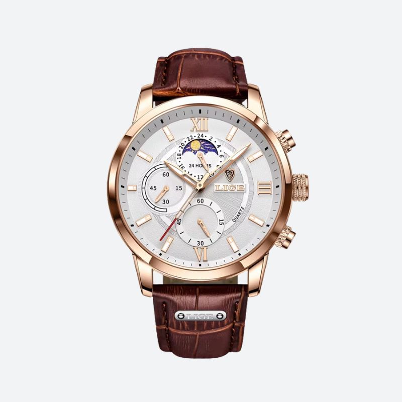 Montre homme cuir quartz étanche
