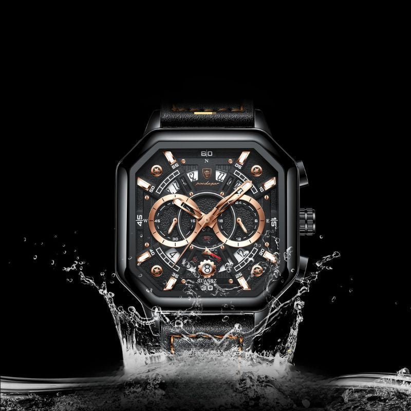 Montre homme cuir quartz sport étanche