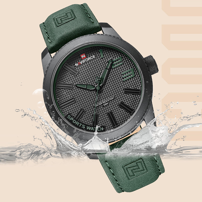 Montre Homme Cuir Sport, style Militaire