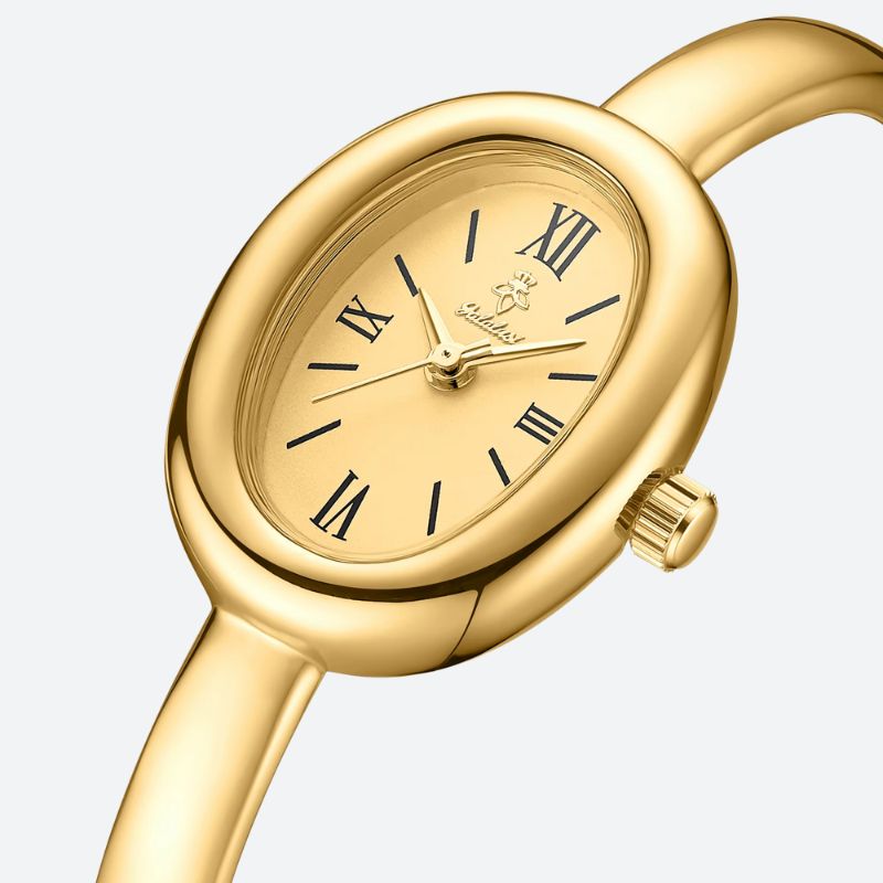 Montre luxe femme Ovale Dorée