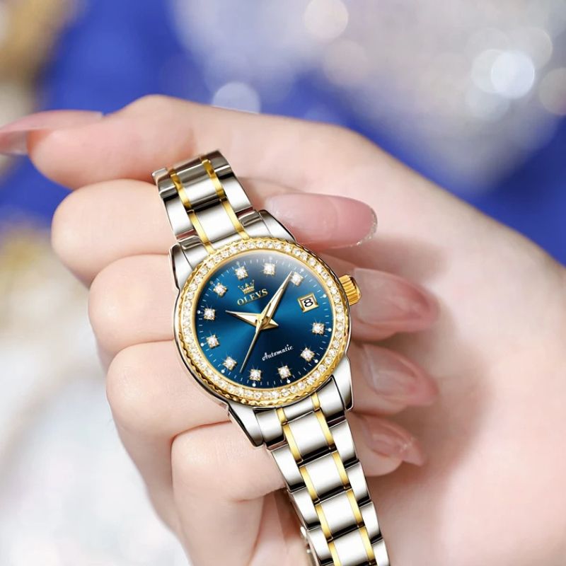 Montre mécanique femme Métal Scintillant