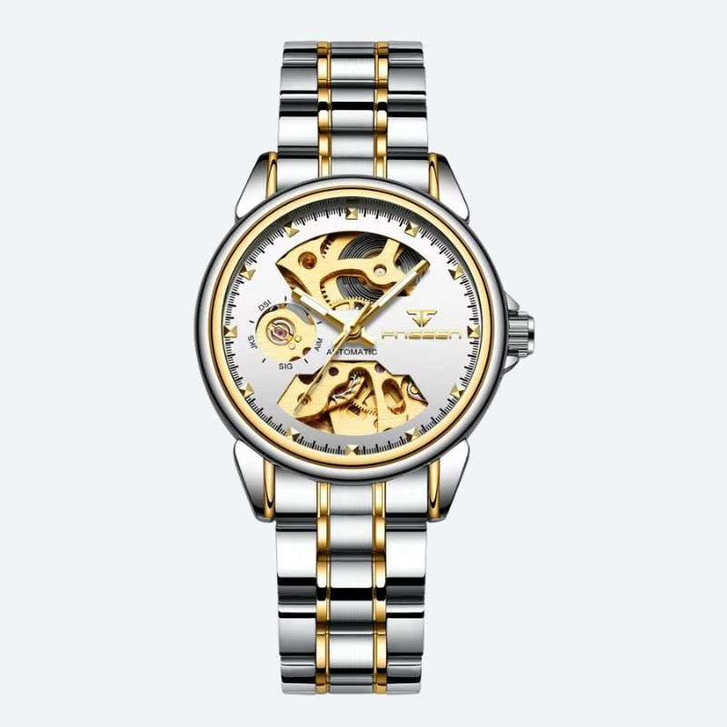Montre mécanique femme Squelette Bicolore