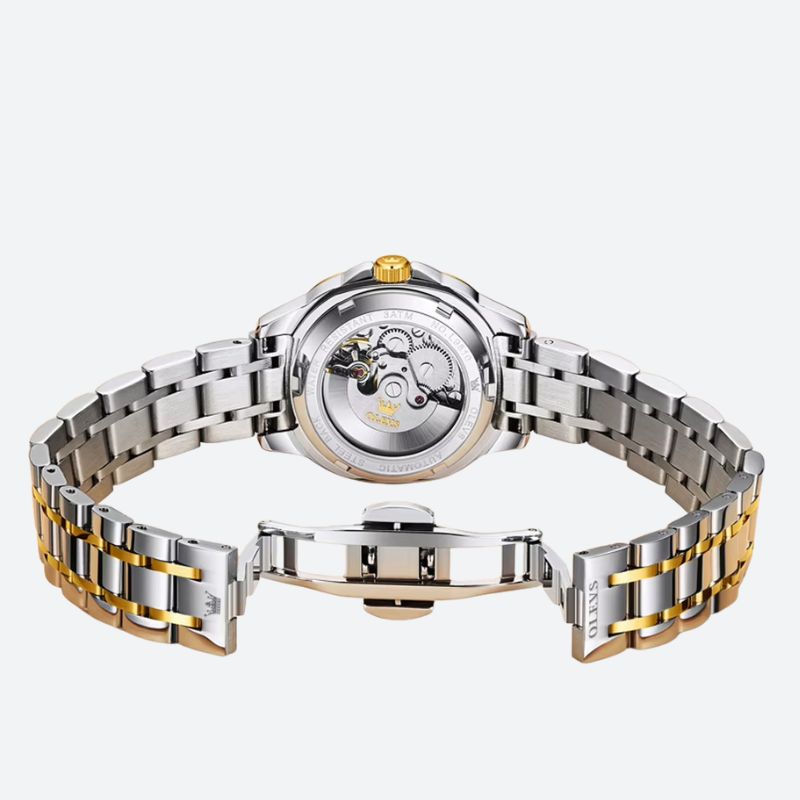 Montre mécanique femme Tonneau Bicolore