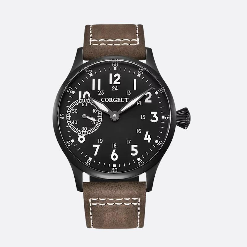 Montre mécanique homme à remontage manuel, Style aviateur classique