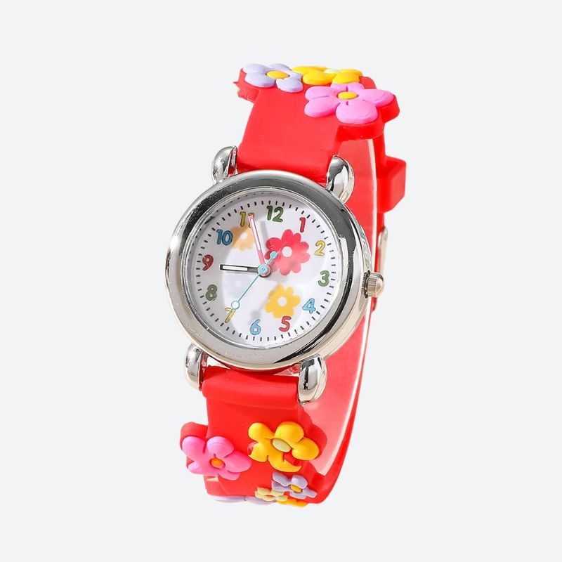 Montre pédagogique enfant fleurs relief