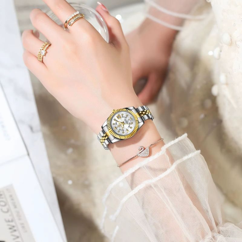 Montre quartz femme Métal Bicolore Étanche