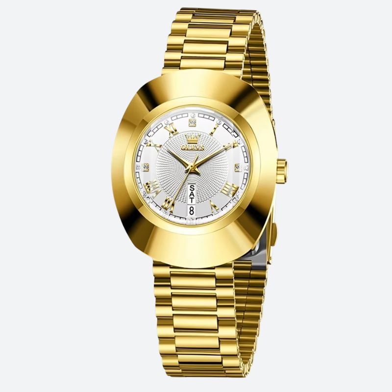 Montre quartz femme Ovale Dorée