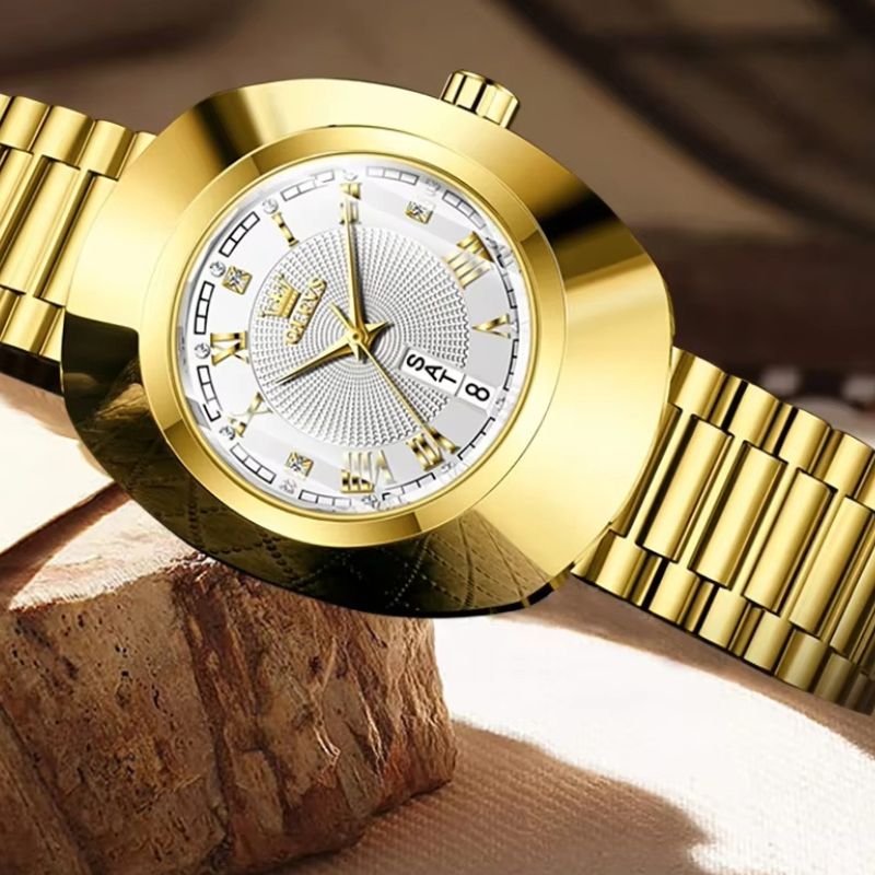 Montre quartz femme Ovale Dorée