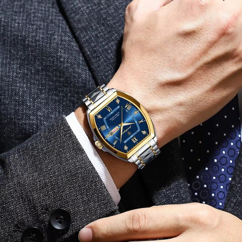 Montre Quartz Homme Design Tonneau