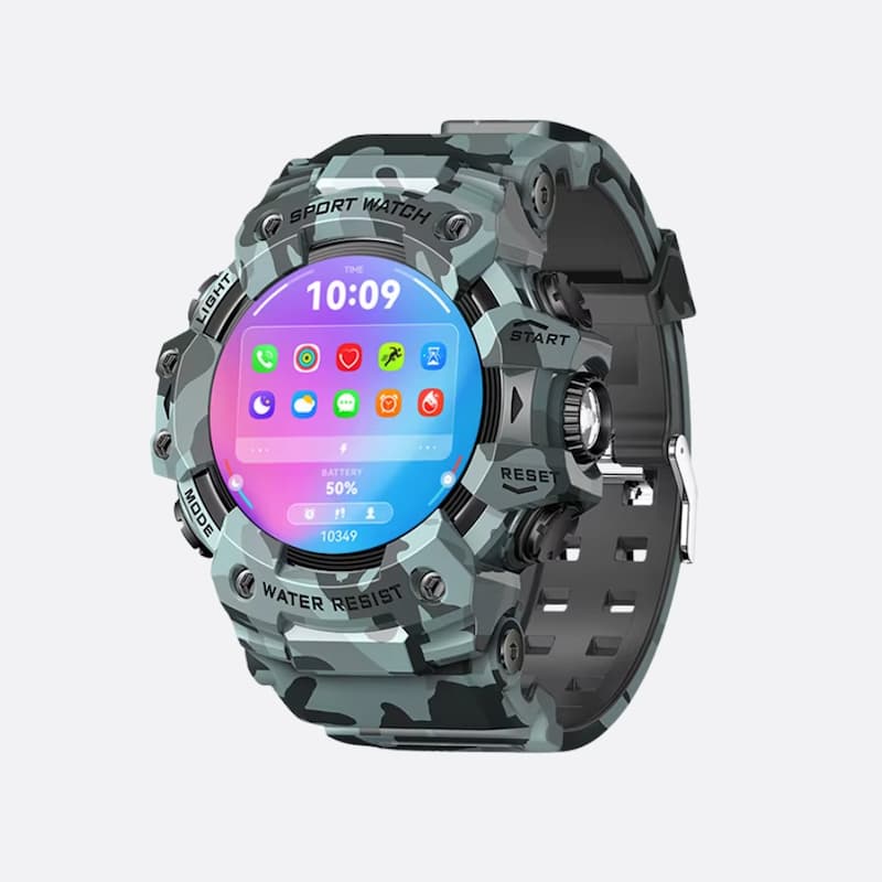 Montre Sport Connectée Homme Écran AMOLED 1,32 Pouces