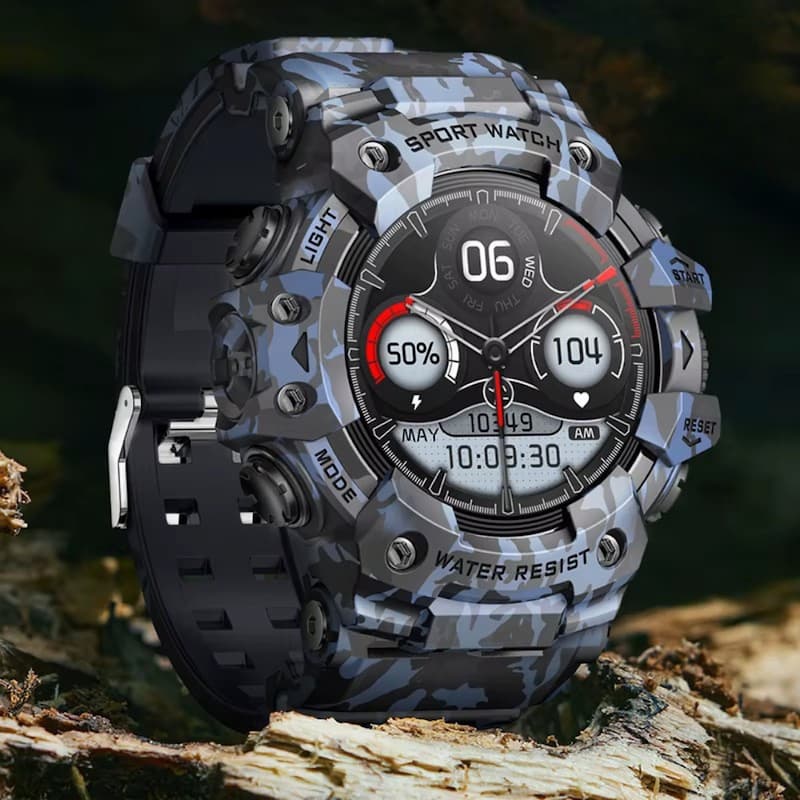 Montre Sport Connectée Homme Écran AMOLED 1,32 Pouces