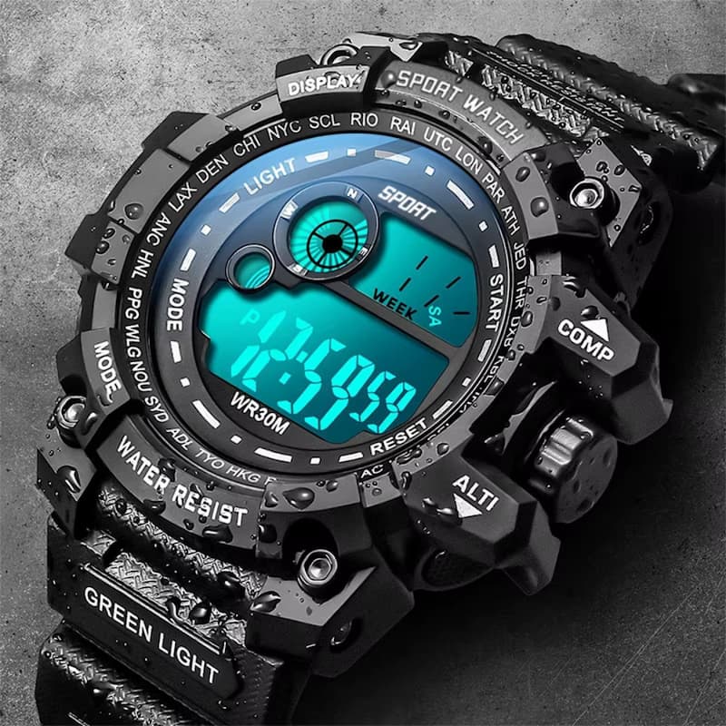 Montre Sport Digitale Homme 50 mm Robuste